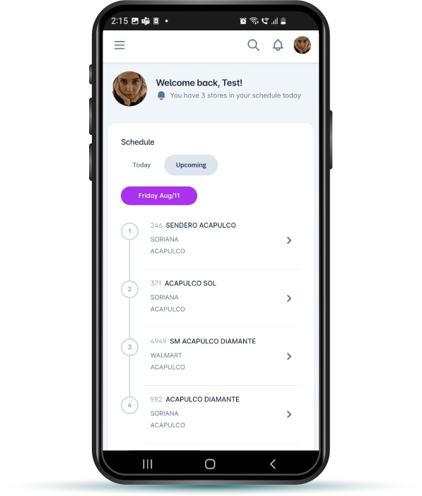 App de ARTI: agenda de visitas del promotor